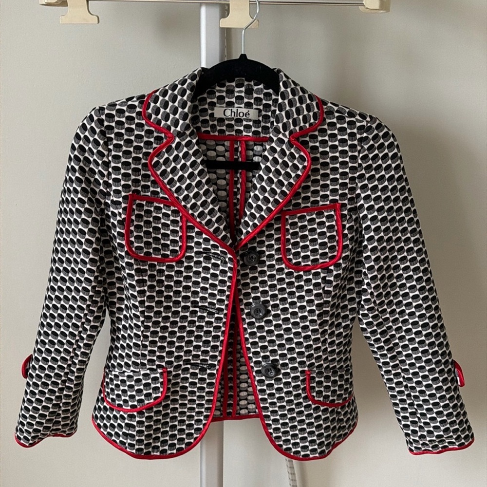 VTG Chloe silk cotton blend blazer, size US 2